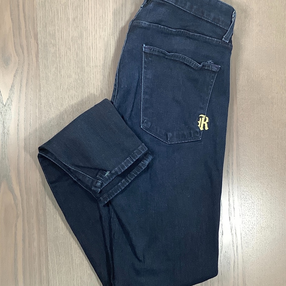 Rich & Skinny Dark Blue Skinny Jeans with Yellow Logo